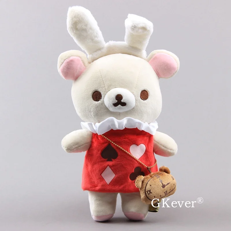 23 см kawaii Rilakkuma плюшевые игрушки куклы Мягкие чучело игрушки милый медведь в красном платье Дети подарок на день рождения