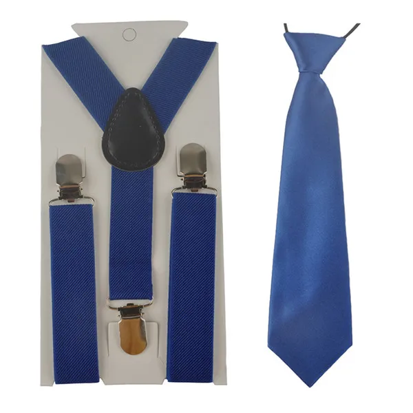 Royal Blue Комплект из 2 предметов для малышей и детей постарше; Детский Регулируемый эластичный комплект с галстуком на подтяжках для мальчиков; детская одежда для свадебной вечеринки; аксессуары; HHtr0002 - Цвет: Royal Blue