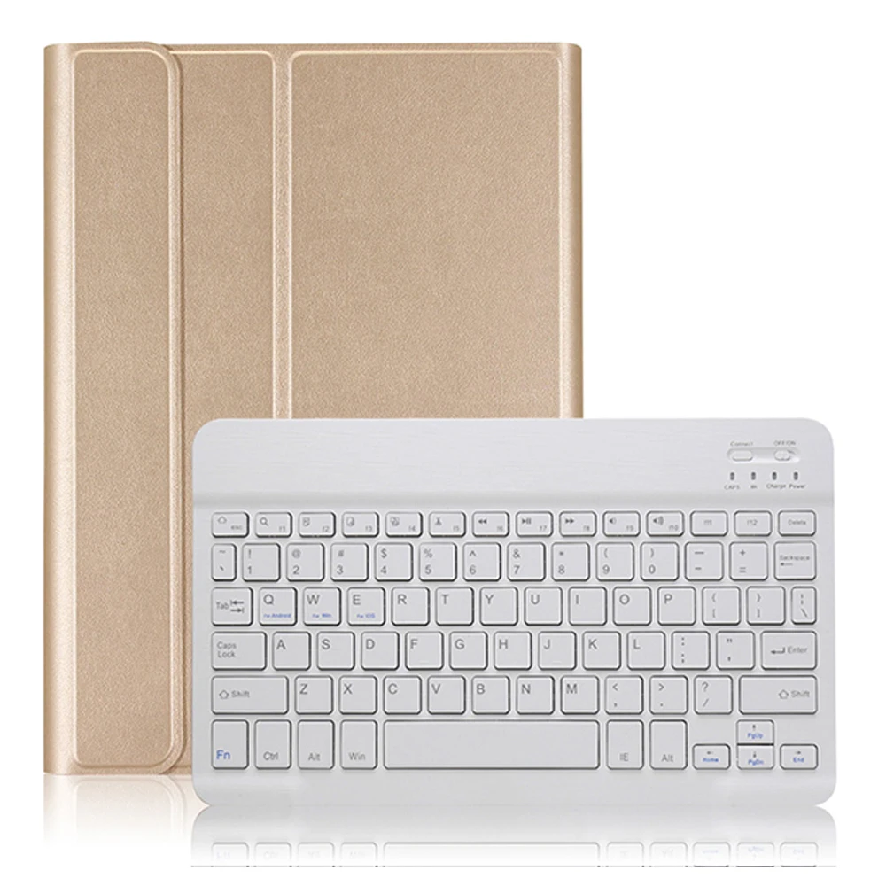 Белый AZiMiYO FT1035 клавиатура беспроводная Bluetooth для iPad Air 3 10,5 с ультра-тонкий магнитный чехол Smart из искусственной кожи Funda чехол - Цвет: Белый