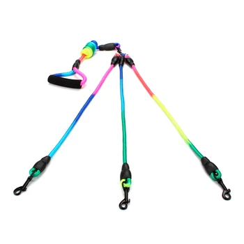 

Rainbow Dogs Leash 3 in 1 Durable Nylon with Padded Handle 360° Swivel No Tangle for Walking and Training Leashes For Large Dog