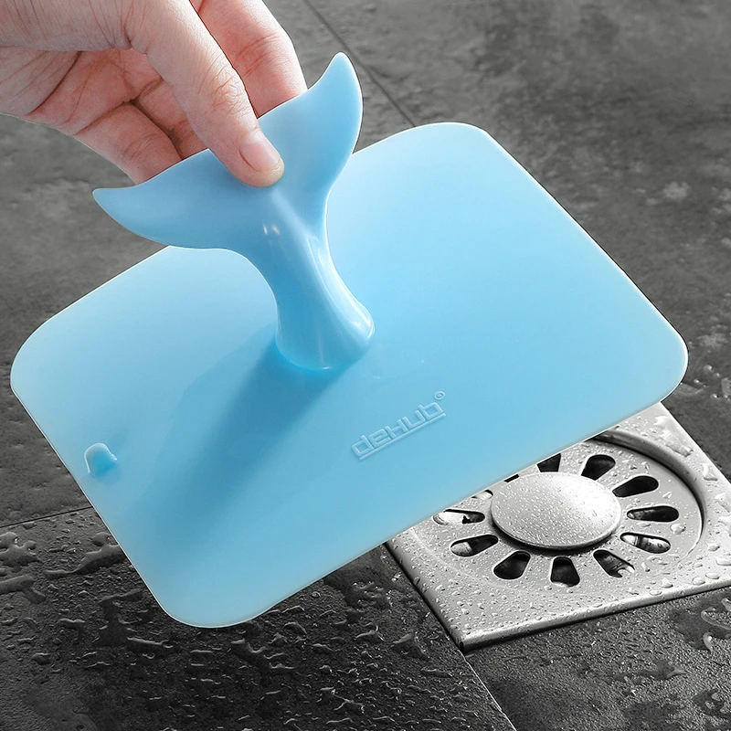 Mavi silikon döşeme süzgeci kapağı ev banyo mutfak kanalizasyon koku  giderici lavabo saç filtresi küvet sevimli balina su fişi takma - AliExpress