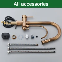 Rozin Filter Water Kitchen Faucet 2 in 1 Antique Brass Pull Out Nozzle Kitchen Purification Crane 2 Ways Swivel Mixer Tap 5
