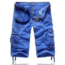 Летние Стильные мужские шорты, мужские повседневные свободные брюки на молнии, укороченные брюки, прямые свободные шорты для мужчин, синие, хаки, черные