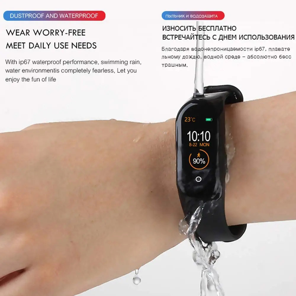 M4 спортивный умный браслет для мужчин фитнес Relogio трекер часы спортивный браслет сердечный ритм кровяное давление Smartband Женский Смарт-браслет