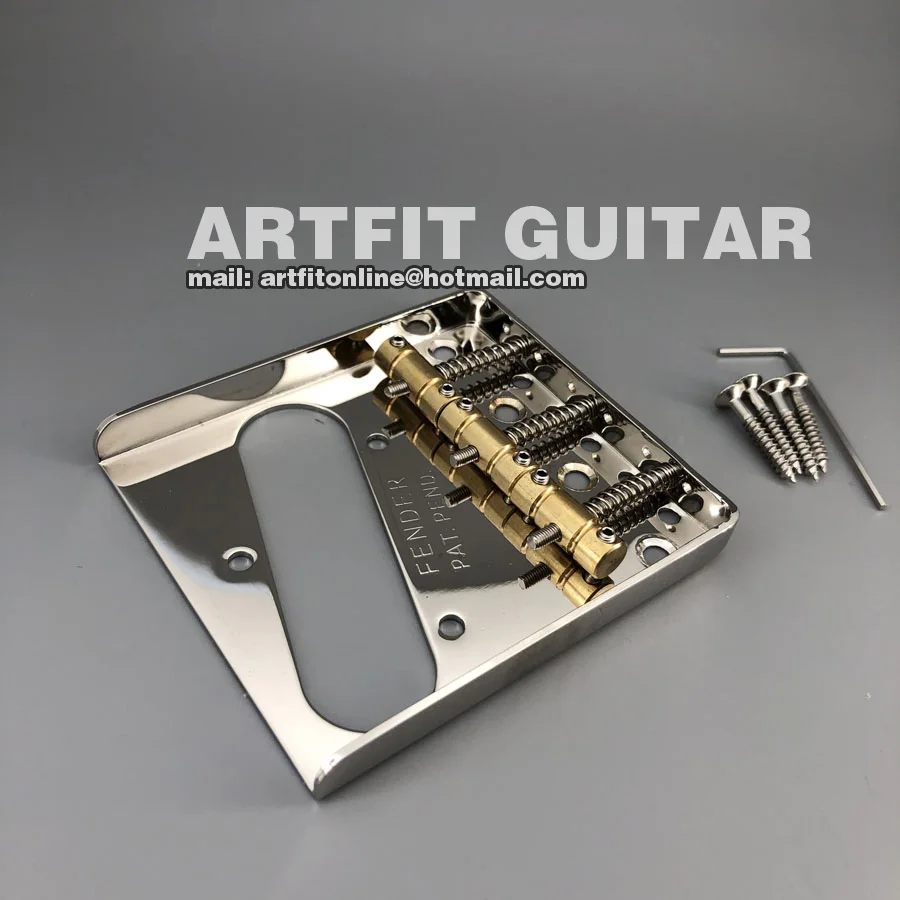 Никелевый винтажный гитарный мост для TELECASTER гитарного латунного седла