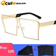 Негабаритные мужские очки с квадратной оправой женские без оправы винтажные Восьмиугольные очки оправы металлические прозрачные линзы
