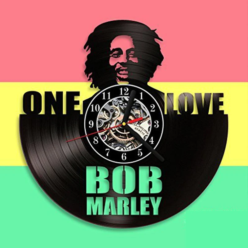Настенные 3d часы Bob Marley для гостиной Классические винтажные виниловые с записью