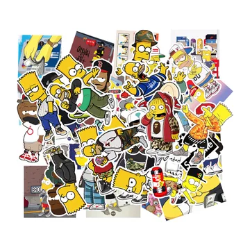 

50pcs Cartoon aterproSimpsons Wof Stickers Skateboard Guitar Suitcase Vsco Girl Children Graffiti Sticker Kid Classic Toy