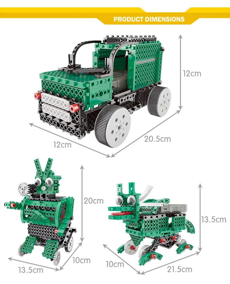 3 in 1 4Channel educational toys RC plastic bricks set for kids