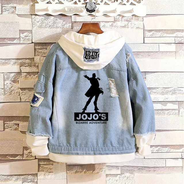 Аниме JOJO'S Необычные Приключения костюмы для косплея джинсовая куртка весна