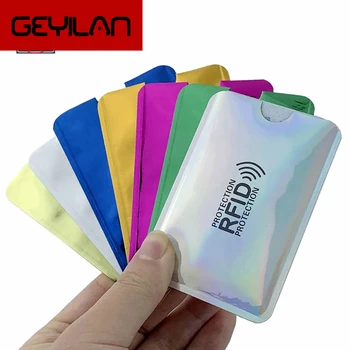 

Anti Rfid Wallet Blocking Reader Lock Bank Card Holder Id Bank Card Case Protection Metal Credit NFC Holder Aluminium 6*9.3cm