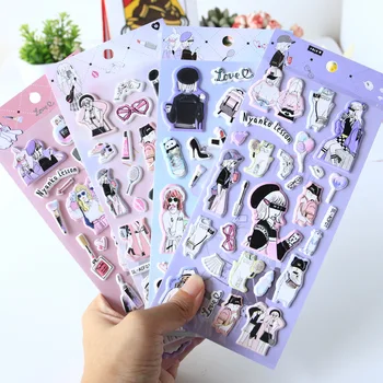 

Kawaii Cartoon Beautiful Girl Daily Make Up Foam 3D Decorative Stationery Stickers Scrapbooking DIY Diary Album Stick Label