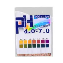 100 RGB Светодиодные полосы 4,0-7,0 диапазон лакмусовая бумага 2-цветовой контраст кислотности щелочи Тесты полосы для кислотности и щелочности Тесты