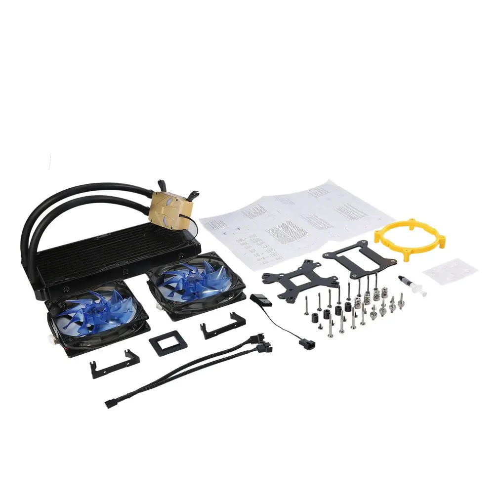 

LESHP Damping Rubber Pad LED Fan Double Ball Long Life Liquid Cooler Double Water Cooling Radiator For Computer Case