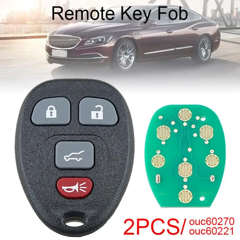 

2pcs 3+1 Buttons Car Remote Key Fob C60270 / OUC60221 Fit for Chevy Silverado Traverse Avalanche Equinox Express