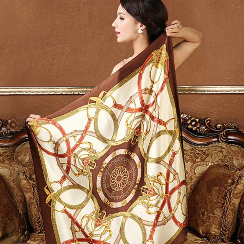 

New silk scarves mulberry silk "classic buckle" silk big square scarf big scarf scarf/shawl