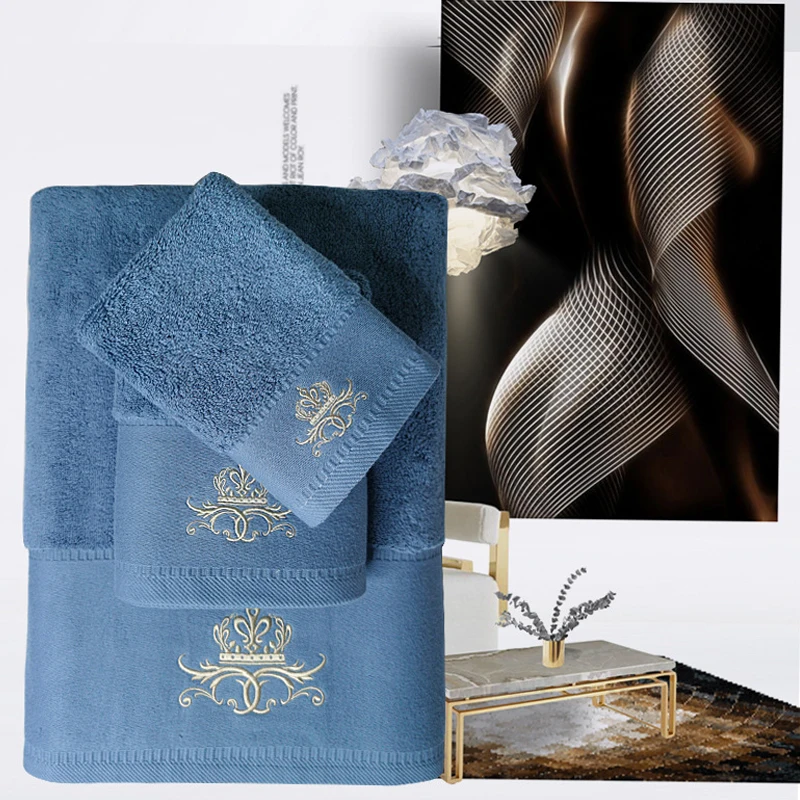 2021 New High-grade 100% cotton Towel set bathtowel facetowel set soft bath face towel handtowel Bathroom towel sets 80x160cm 5