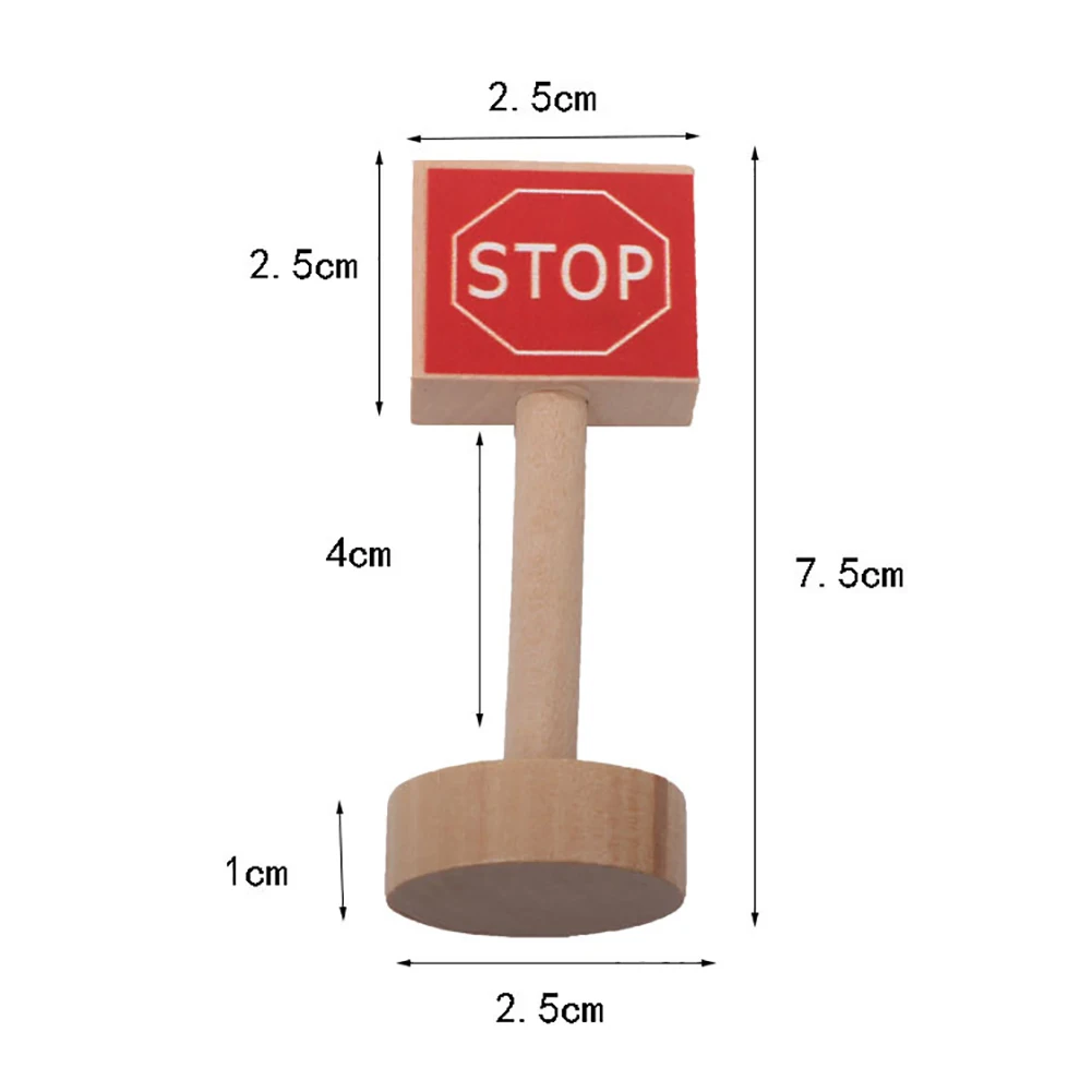 ALS_ 10x Wooden Road Traffic Sign People Blocks Pretend Play Kids Education Toy 
