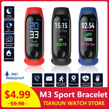 

M3 Smart Wristband fitness tracker Watch Heart rate band Blood Pressure Waterproof Smart Bracelet for Men Women Sports Wristband