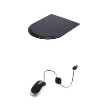 Мини Выдвижная USB Проводная мышь+ Противоскользящий резиновый коврик для игровой мыши для ноутбука компьютера настольного ПК USB Проводная мышь Новинка