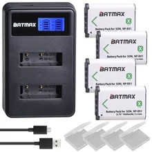 1600mAh 4Pcs NP BX1 NP-BX1 Batteries Accu + LCD Dual USB Charger for Sony DSC-RX100 DSC-WX500 IV HX300 WX300 HDR-AS15 HDR-AS300