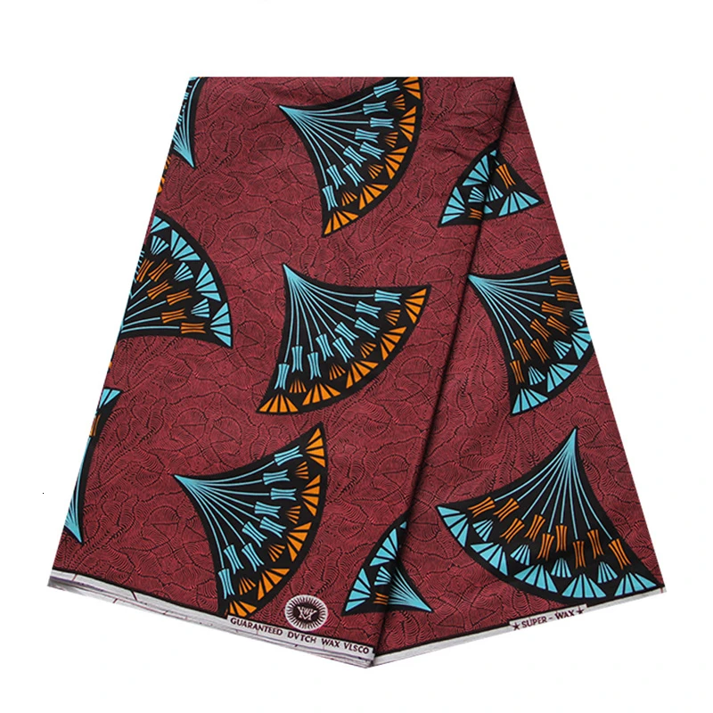 Красный хлопок африканская набивная настоящая восковая Ткань 6 ярдов Высокое качество Анкара настоящая нигерийская восковая ткань голландская настоящая восковая ткань 243