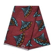 Красный хлопок африканская набивная настоящая восковая Ткань 6 ярдов Высокое качество Анкара настоящая нигерийская восковая ткань голландская настоящая восковая ткань 243