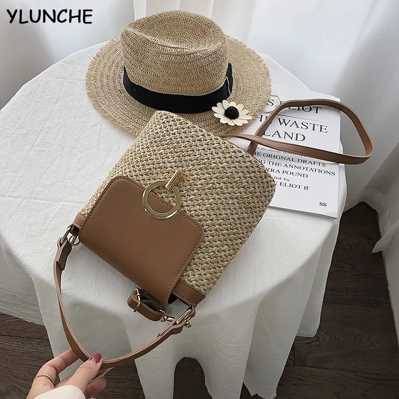 

2020 Summer Crossbody Bags Lady Travel Purses and Handbags Female Shoulder Messenger Bag Small Straw Bucket Bags For Women