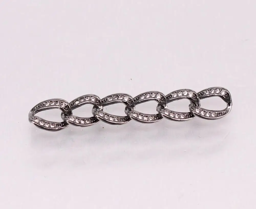 Black Plated 5 шт. металл медь микро Pave CZ звенья цепи разъем для DIY ювелирных изделий - Цвет: Black Plated