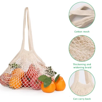 

7pcs/set Reusable Cotton Mesh Vegetable Bags Bag Cotton Mesh Vegetable Storage Bag Kitchen Fruit Vegetable With Drawstring