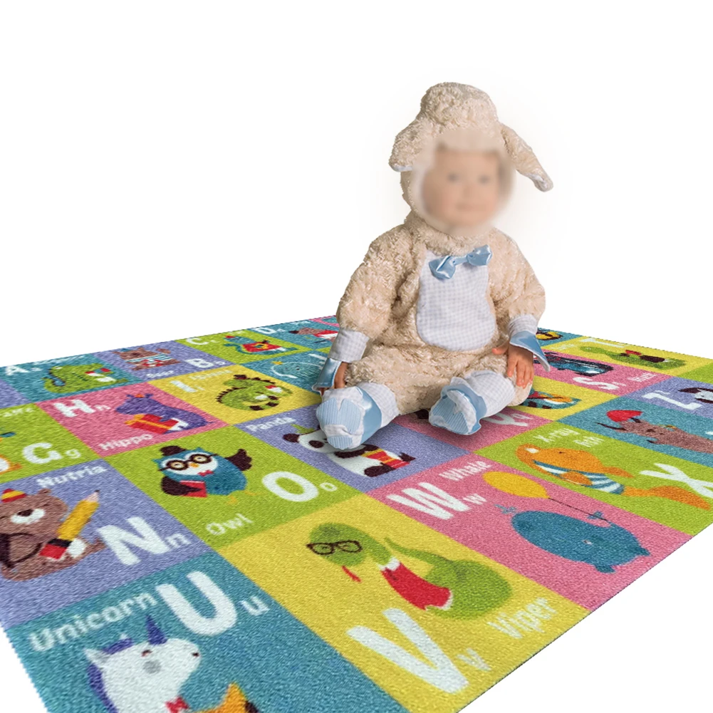 Игрушки для дошкольников с мультяшным рисунком нескользящий Домашний детский игровой коврик для малышей толстое украшение ползающий коврик для обучения Водонепроницаемая комната - Цвет: Animal Alphabet