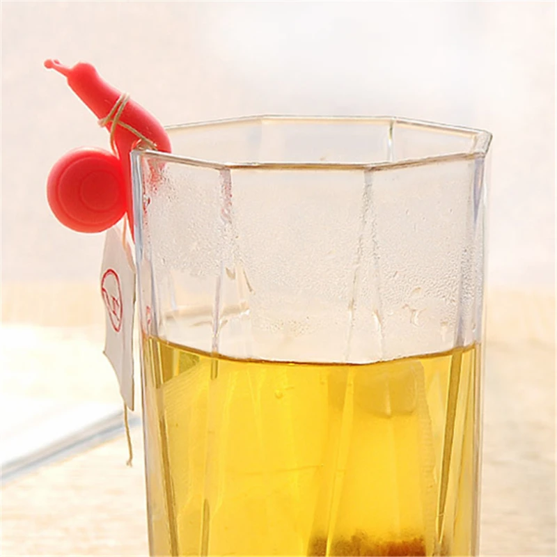 6pcs Colorful Silicone Small Snail Recognizer Device Tea Infuser Cup Tea Bag Hanging Clip Label Cooking Tools tea infuser food bag clips