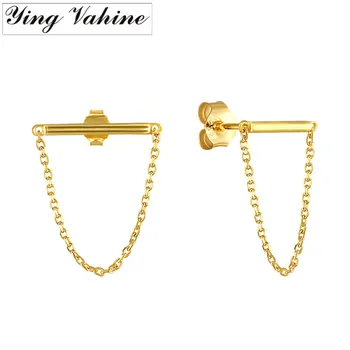 

ying Vahine 100% 925 Sterling Silver Simple Tassel Stud Earrings for Women