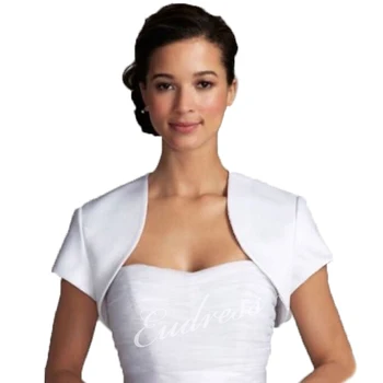 

Wedding Jacket Satin Bolero Jackets For Bridal Party Coat Cape Short Sleeves Wedding Jackets Bridal Wrap