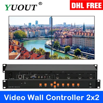 

YD-VD04PRO 2x2 Video Wall Controller HDMI+VGA+AV+USB LED/LCD Support 180 Degree Rotation Splicing Processor 1x3 3x1 4x1
