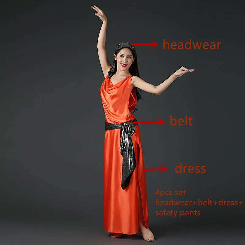 as picture New Adult Lady women Belly Dance Costume Oriental bellydance skirt Stage Performance 4pcs set Skirt Bellydancing Wear - Цвет: as picture