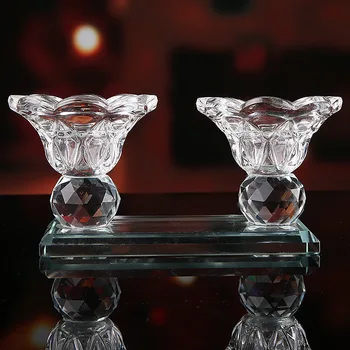 

Factory Direct 2020 New Transparent Glass Candle Holder Double Decoration Modern Minimalist Style Crystal Crafts