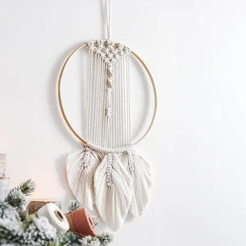 

Dream Catcher Balcony Background Sleeping Wall Hanging Tapestry Hand Woven Craft Wedding Pendant Living Room Macrame Home Decor