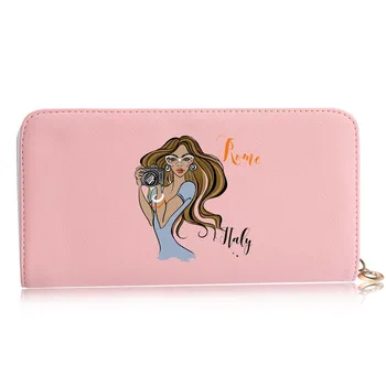 

Fashion Women Long Style Wallet Cartoon Woman Printing Pattern Female Purses Multi-function Coin Money Wallets Pu Leather Gifts