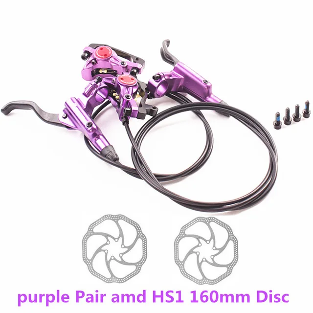 purple Pair and HS1 Аутентичный зум HB875 горный велосипед передний и задний масляный диск масляный тормозной диск дисковое масло давление Дисковая тормозная система - Цвет: purple Pair and HS1