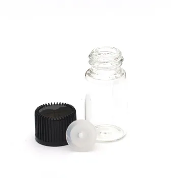 

5pcs/lot 3ml Clear Glass Bottle with Orifice Reducer and Cap Small Essential Oil Mini Bottle Glass Vials