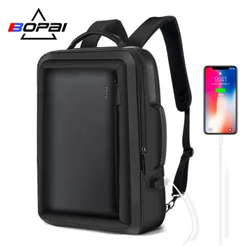 

BOPAI Best Professional Men Business Backpack Travel Waterproof Slim Laptop Backpack School Bag Office Men Backpack Bag Leather