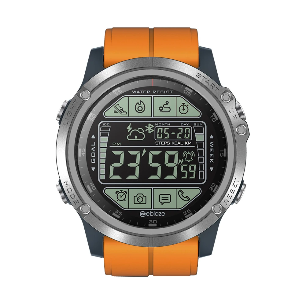 

Bluetooth Alarm Smart Watch Adjustable Strap Step Counter 1.24inch Display Realtime Weather LED Backlight Call Notification