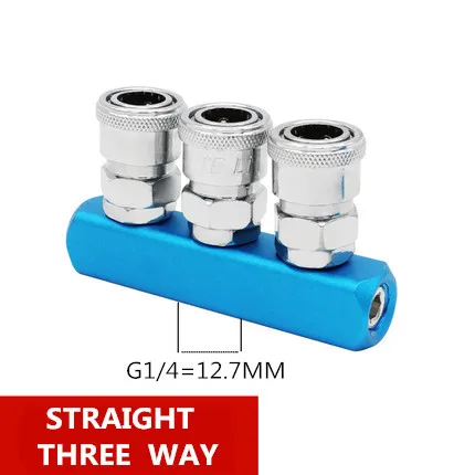 Distributeur d'air comprimé 3 voies avec raccords, raccord d'air comprimé  iMeshbean 1/4 , tuyau d'air, compresseur, raccord rapide, connecteur de  couplage en laiton avec filetage extérieur (3 prises) : .fr: Bricolage