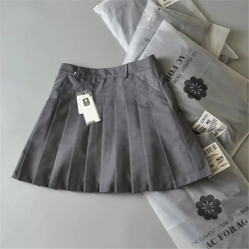 Женская юбка в стиле преппи с высокой талией шикарные юбки в складку летние студенческие женские плиссированные юбки милые мини-юбка для девочек