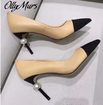 

Women Pumps High Heels pearl Sexy High Heels Shoes for Women Stilettos Fashion Luxury Wedding Party Shoes Big Size