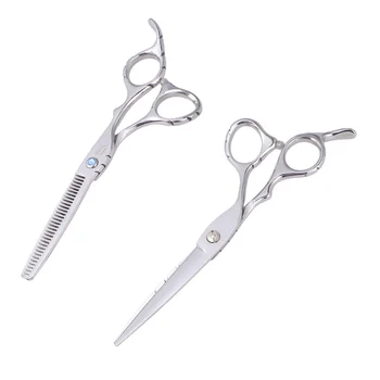 

2pcs of One Set 6 Inches Hair Trimmer Stainless Steel Scissors Portable Hair Scissors Hairdressing Scissors for Home Barber Salo