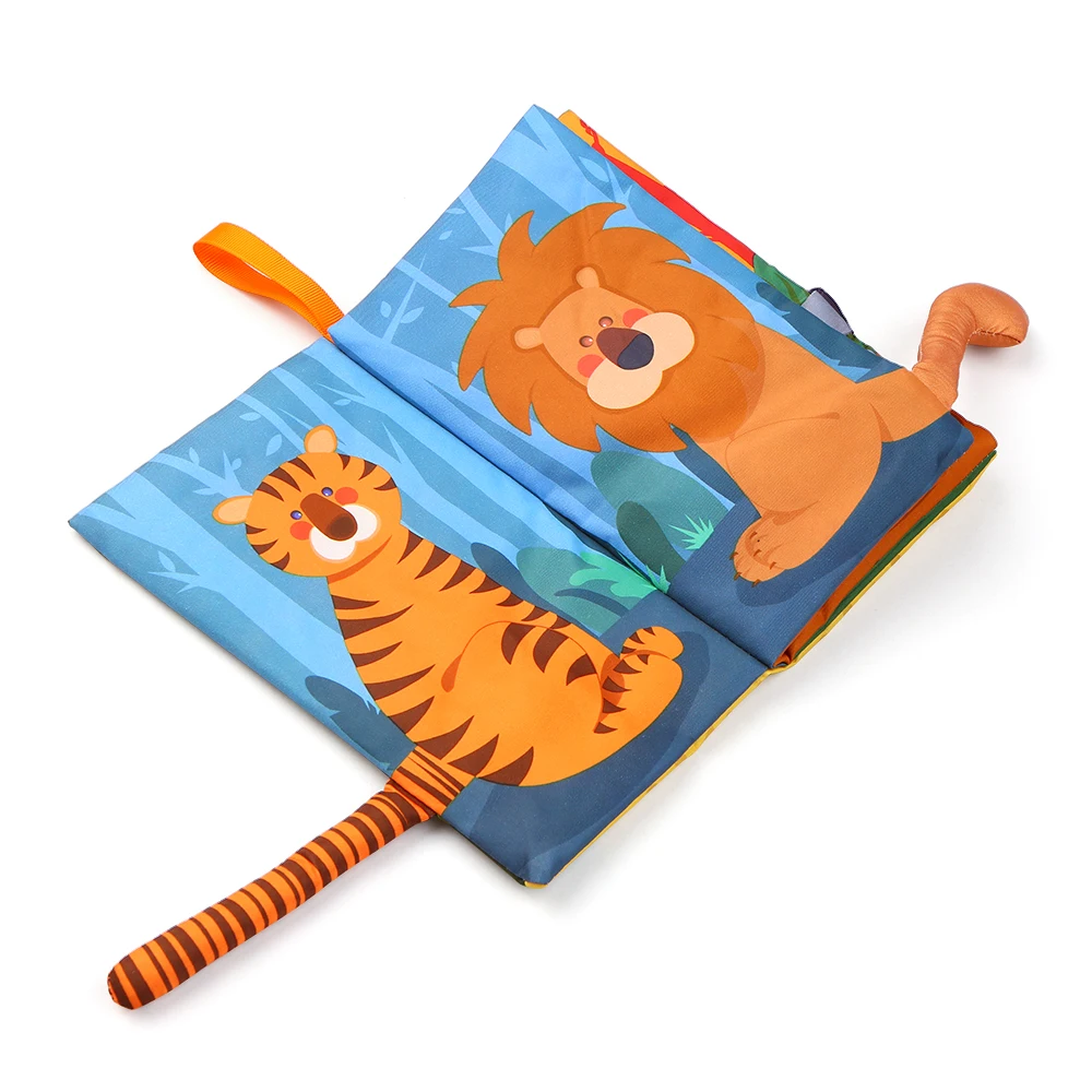 Детский хвост Мягкая тряпичная книга книги обучения животных Touch& Feel сенсорная книга игрушка для обучения подарки Новорожденные малыши мальчики девочки