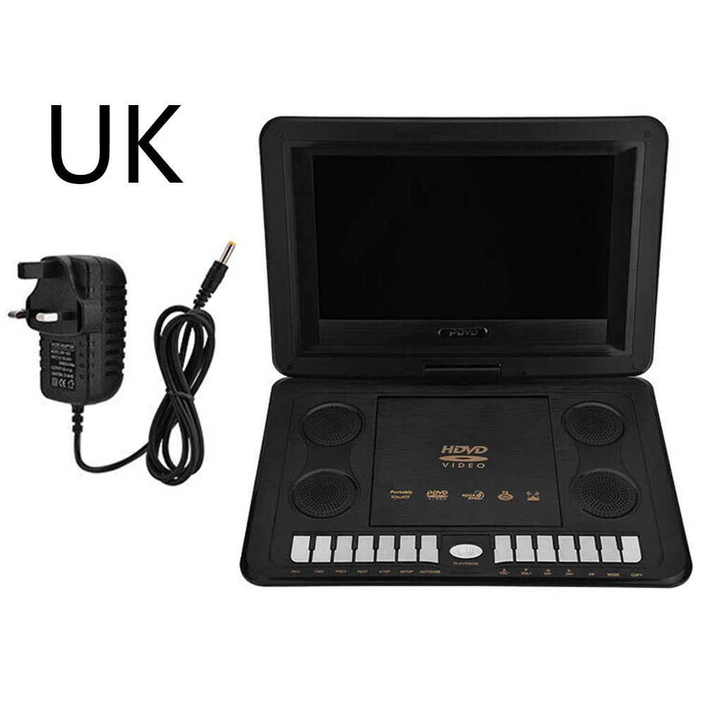 16:9 Автомобильный USB портативный HD домашний перезаряжаемый аккумулятор dvd-плеер видео 13,8 дюймов ТВ игры ЖК-экран широкоформатный VCD - Цвет: 13.8inch UK