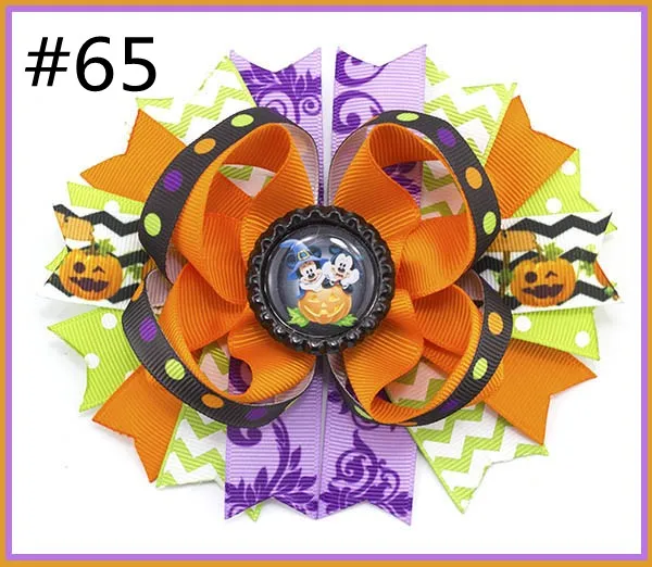 free shipping A.B.C.D.E 500pcs 5.5'' inspired hair bows popular cartoon hair bow with lined clips boutique girl hair bows-B
